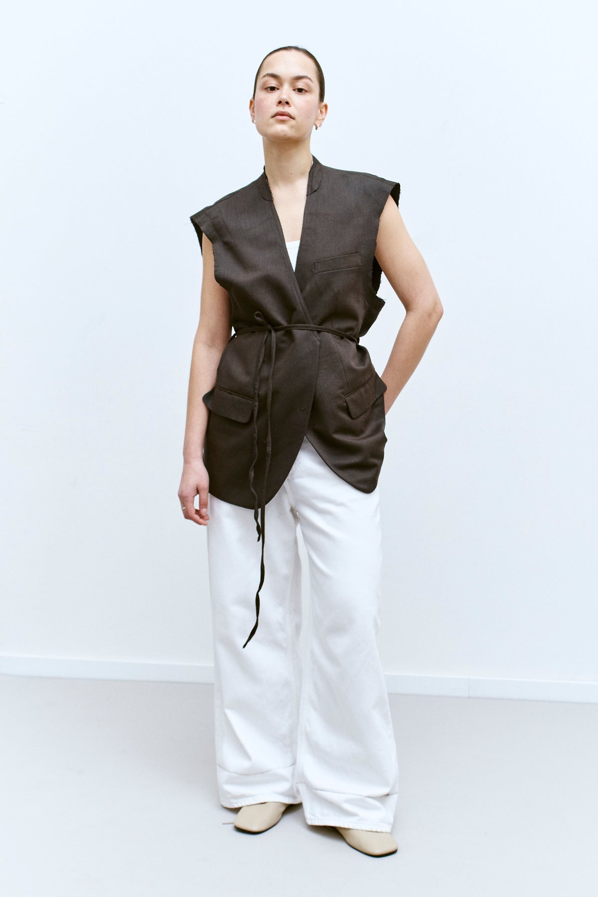 UPCYCLED VEST - BROWN (M/L) - ENSO Vintage