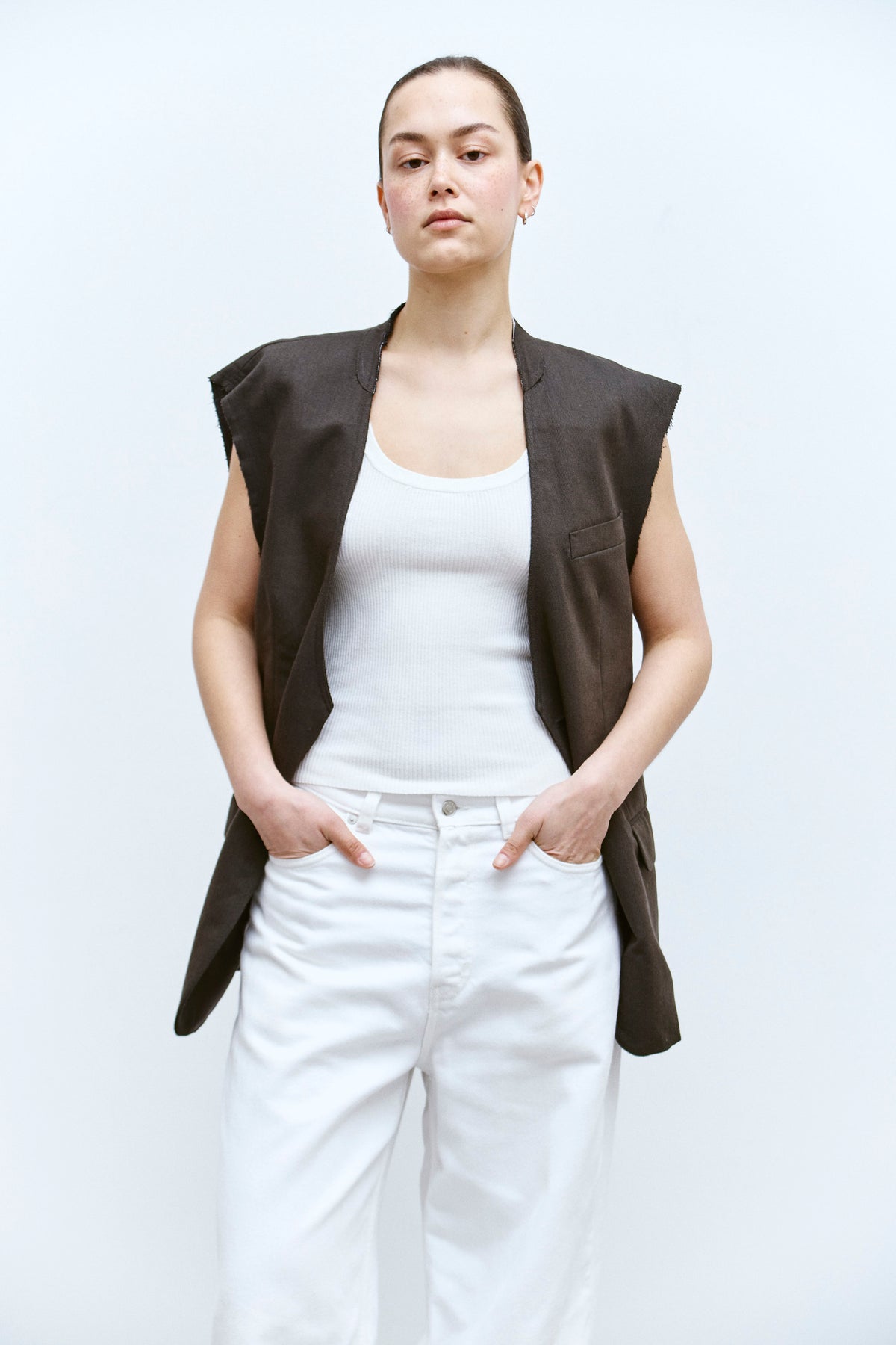 UPCYCLED VEST - BROWN (M/L) - ENSO Vintage