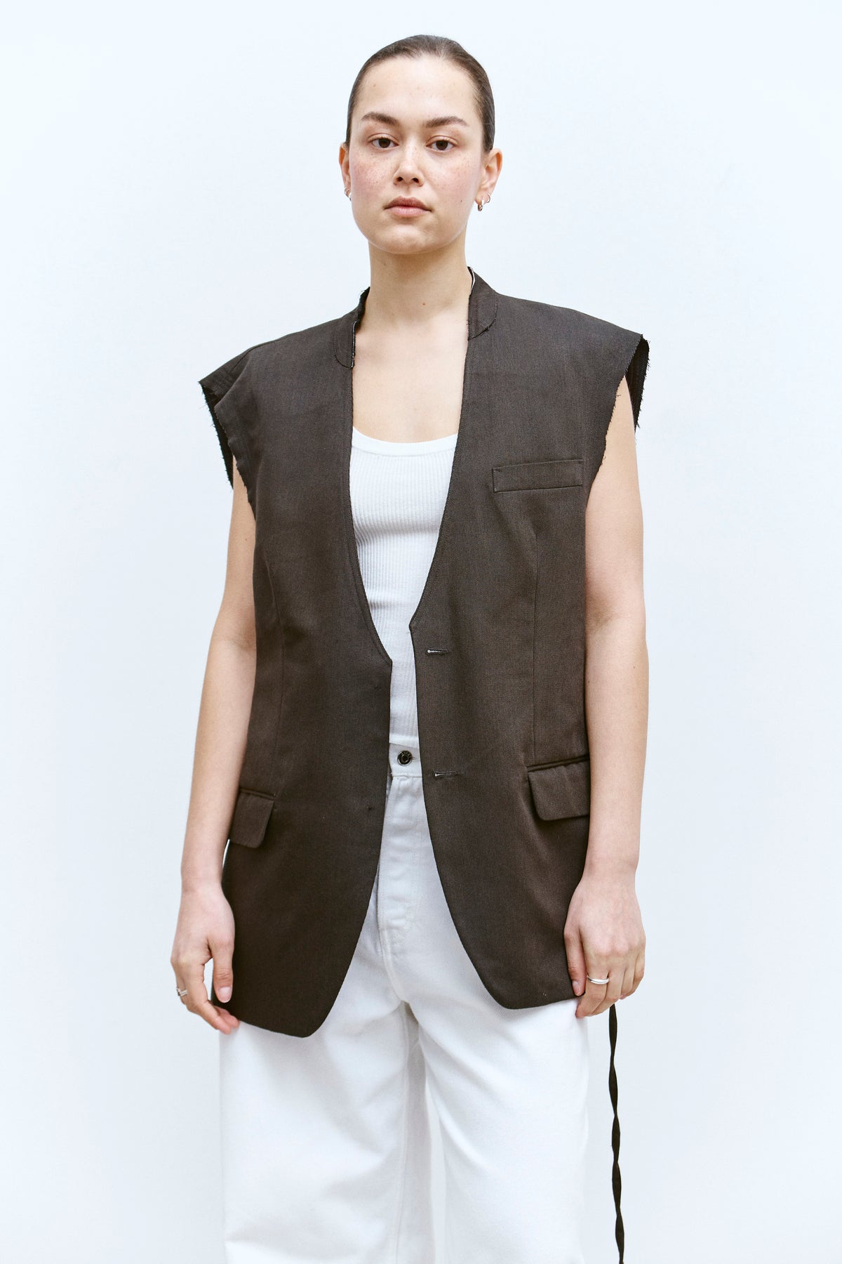 UPCYCLED VEST - BROWN (M/L) - ENSO Vintage