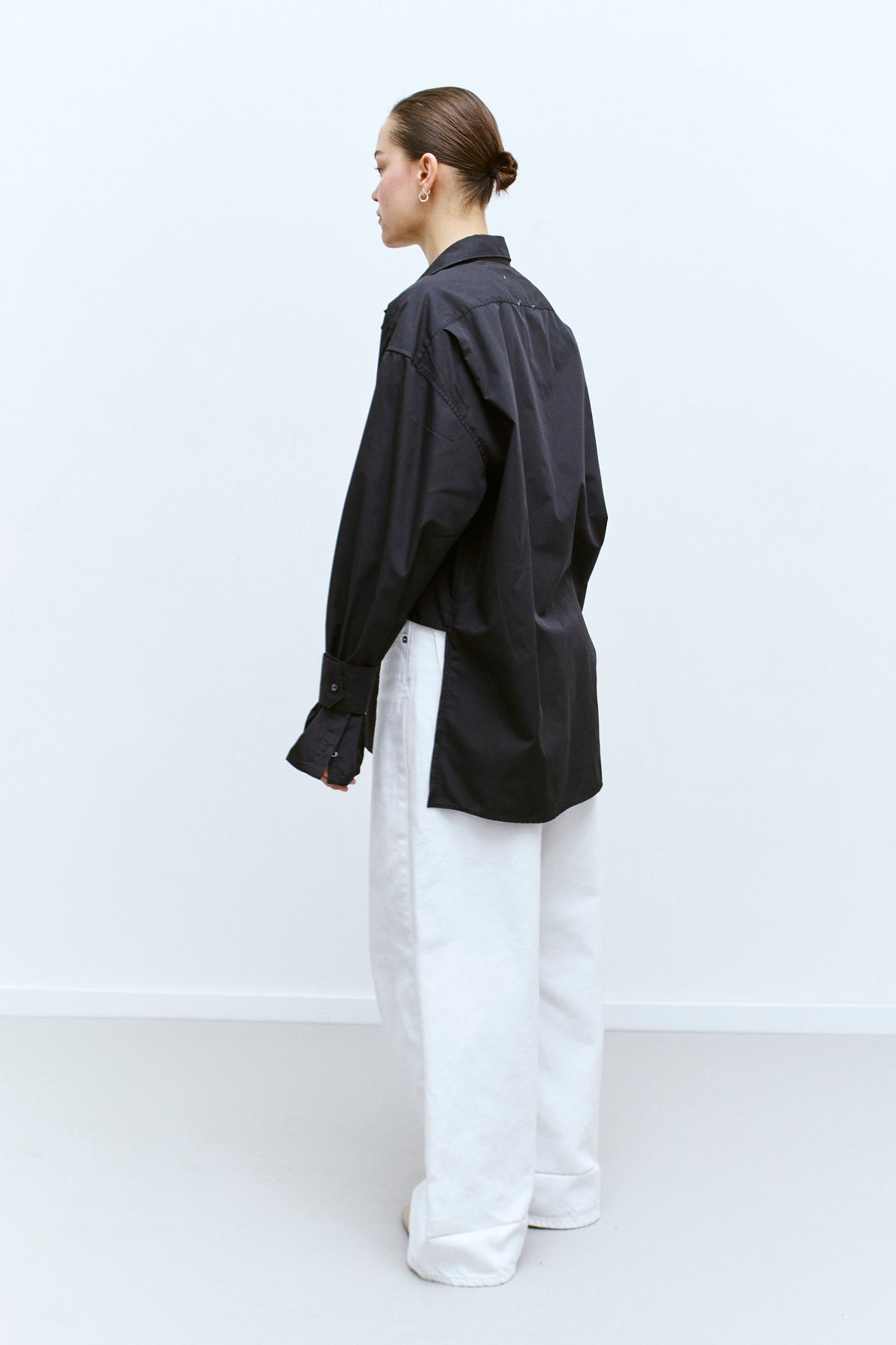 UPCYCLED WRAP CUFF SHIRT - BLACK (M/L) - ENSO Vintage