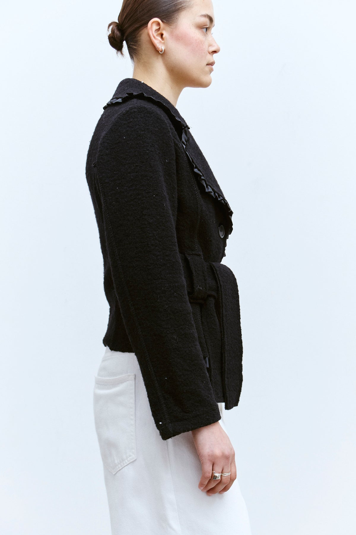 THE RUFFLED BOUCLÉ JACKET (XS/S) - ENSO Vintage