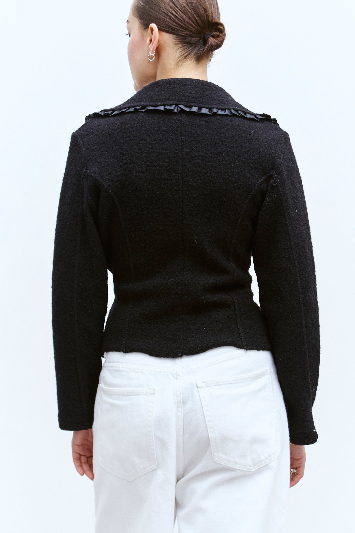 THE RUFFLED BOUCLÉ JACKET (XS/S) - ENSO Vintage