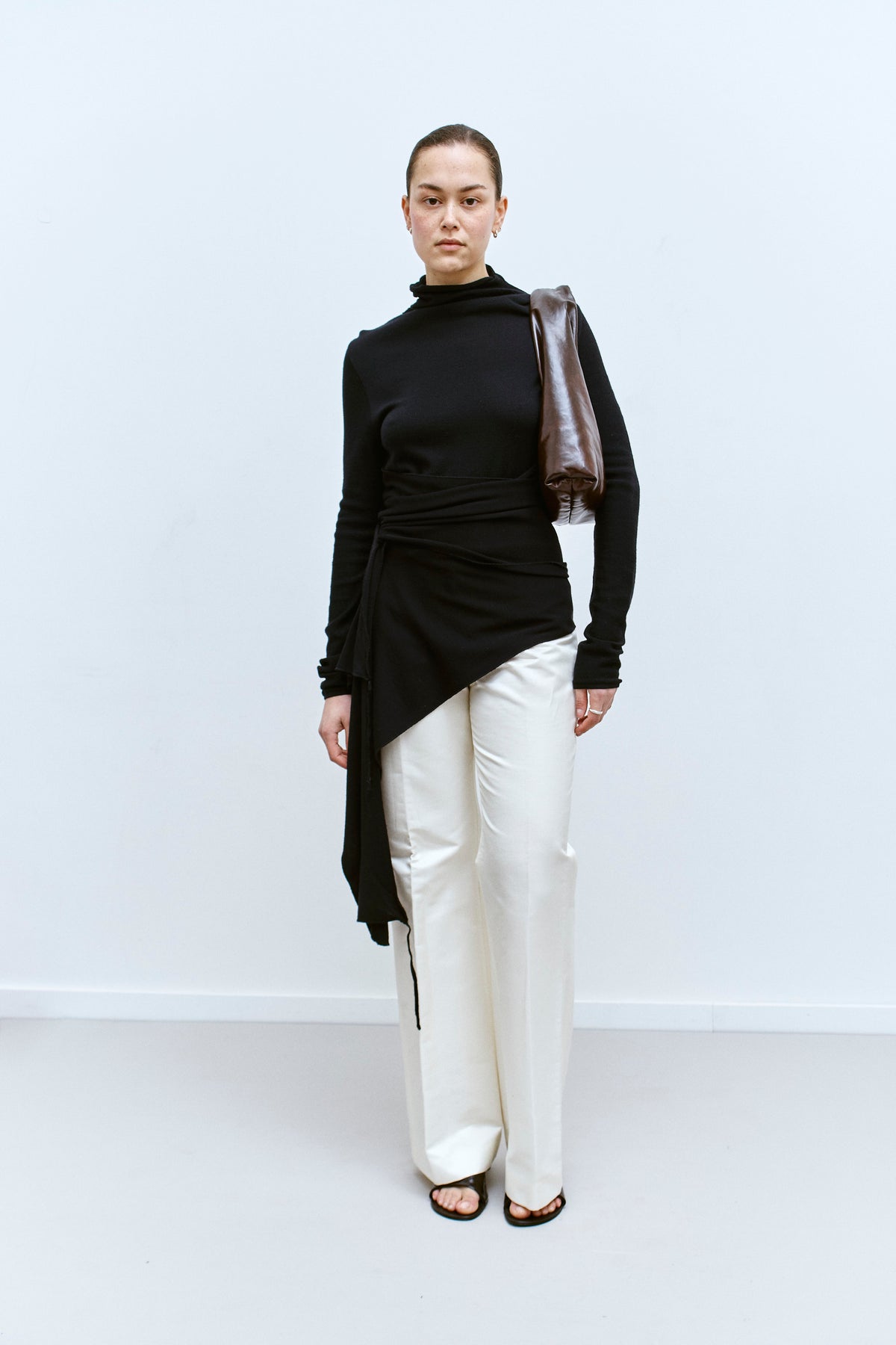 THE DRAPED MERINO WRAP TOP (S/M) - ENSO Vintage