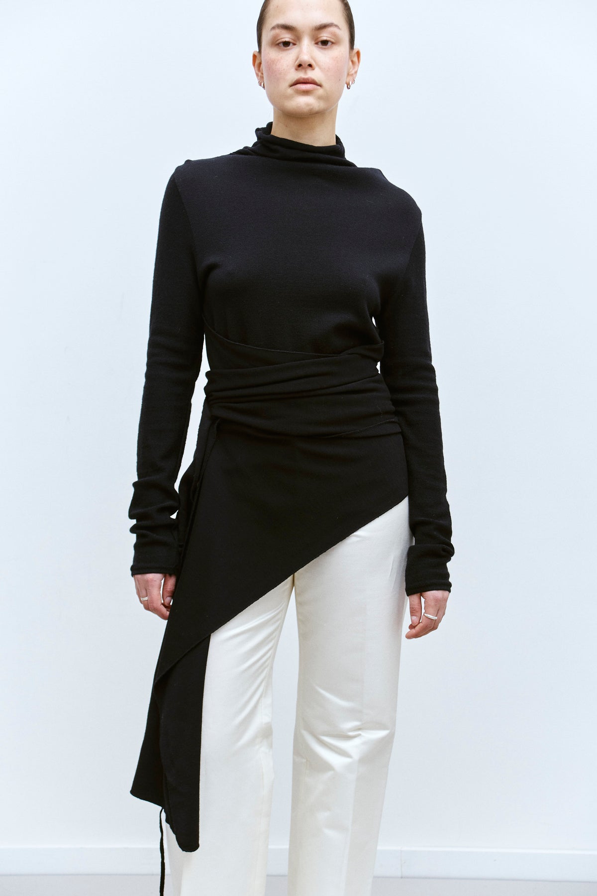 THE DRAPED MERINO WRAP TOP (S/M) - ENSO Vintage