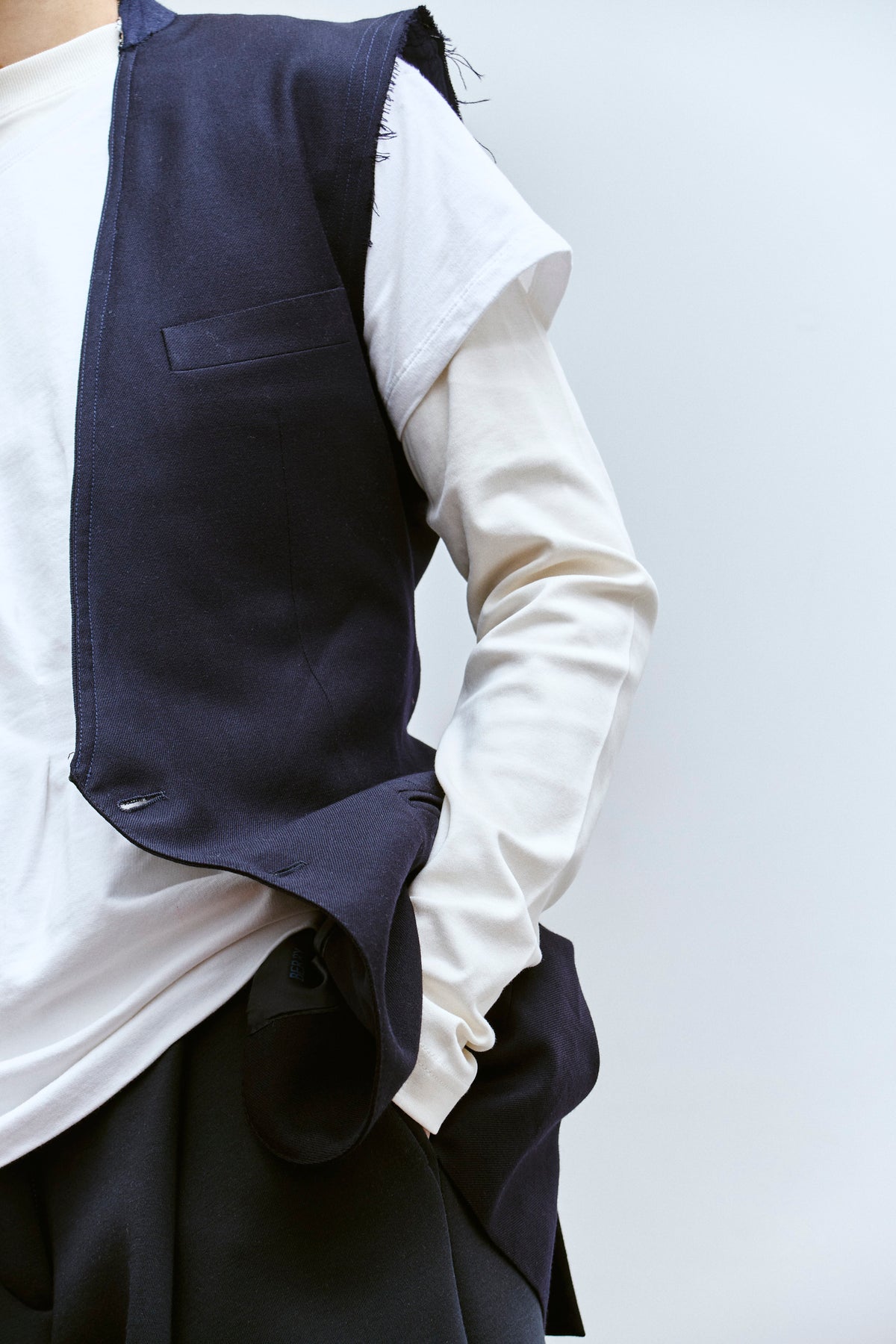 UPCYCLED VEST - NAVY (S/M) - ENSO Vintage