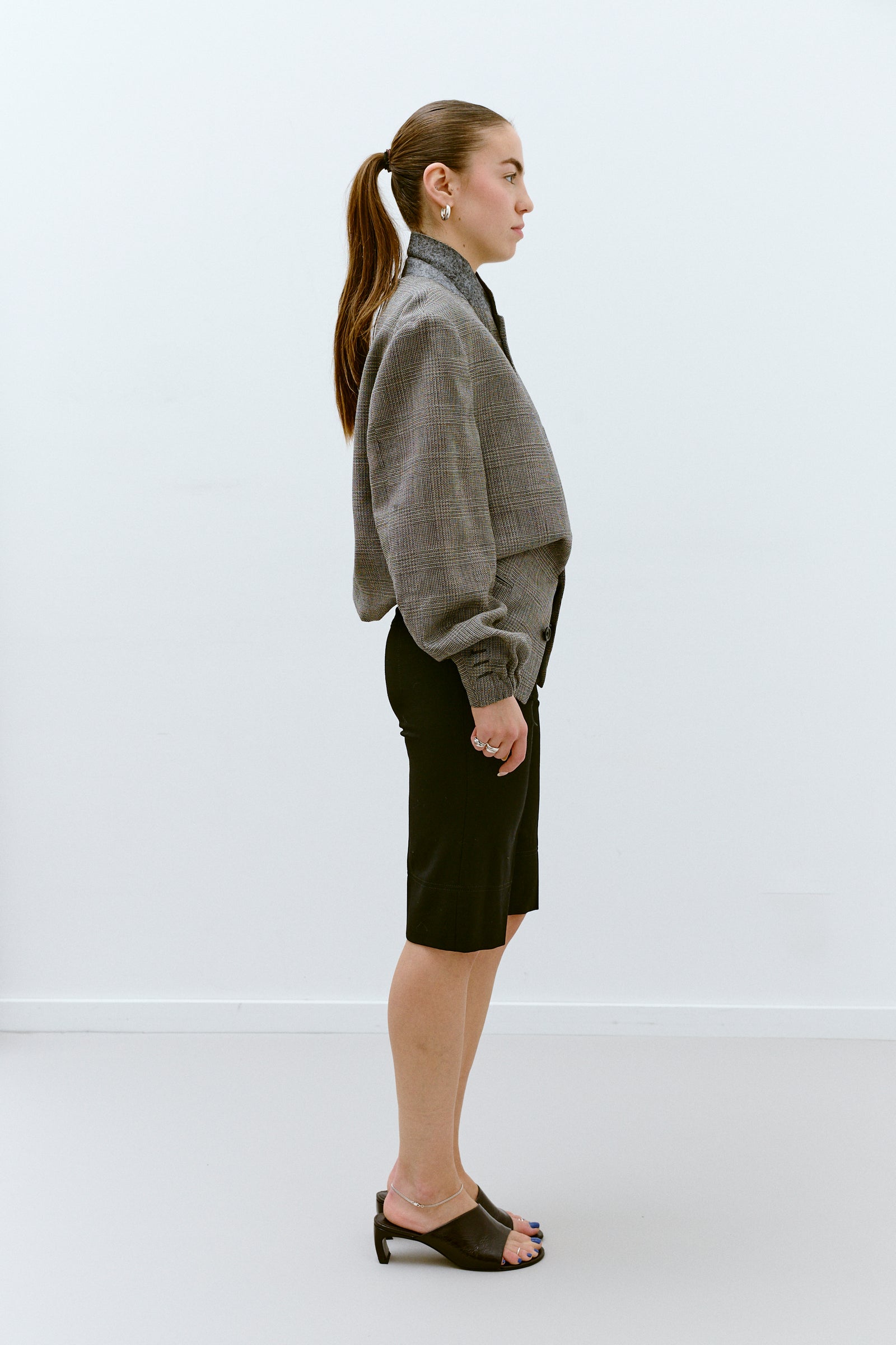 UPCYCLED BOMBER - WOOL CHECKS (S/M) - ENSO Vintage