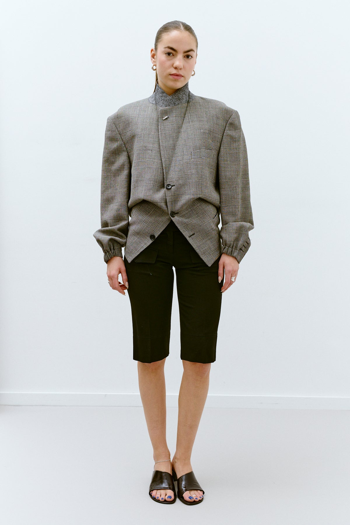 UPCYCLED BOMBER - WOOL CHECKS (S/M) - ENSO Vintage