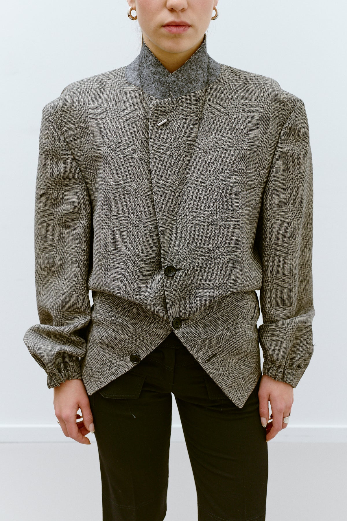 UPCYCLED BOMBER - WOOL CHECKS (S/M) - ENSO Vintage