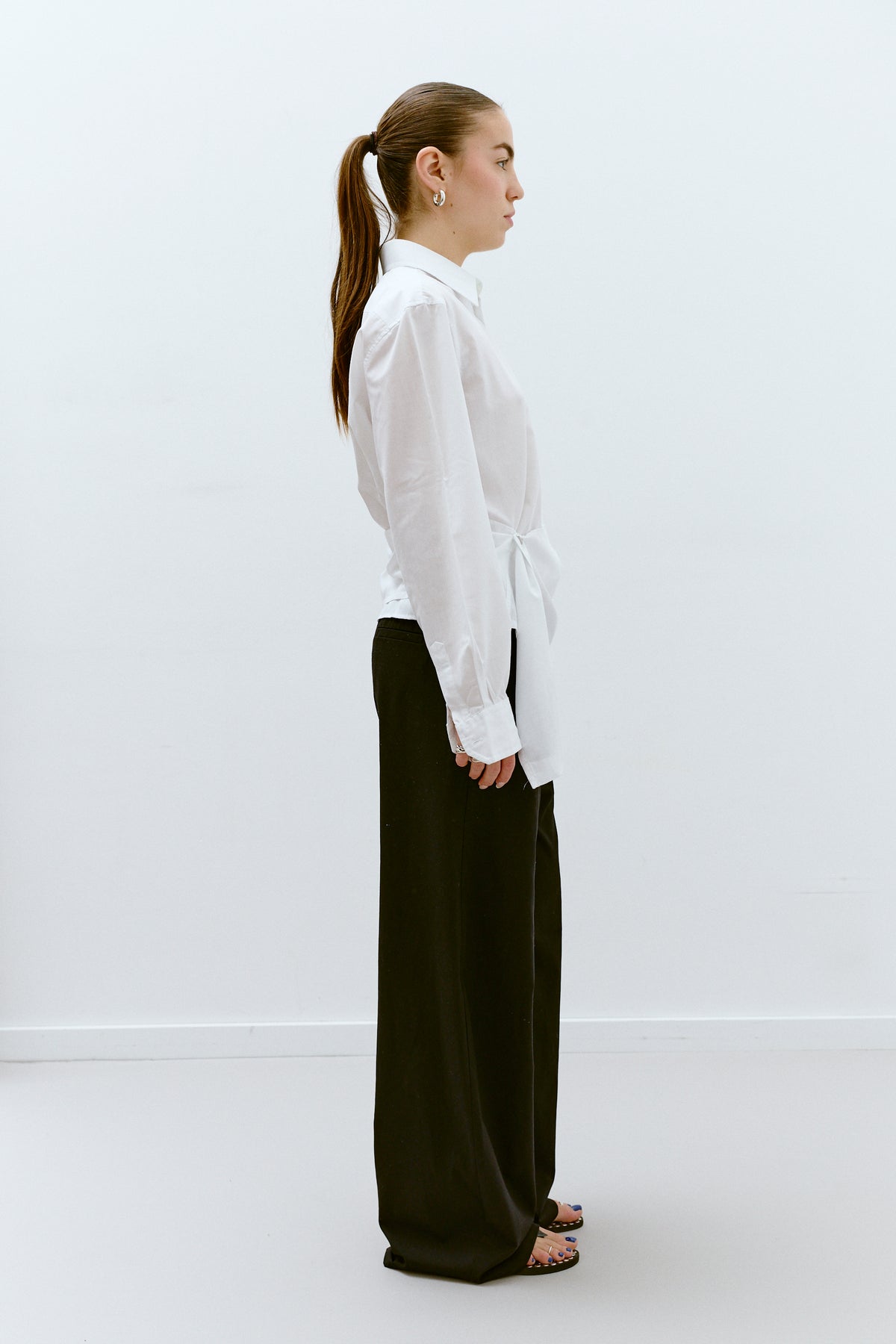 UPCYCLED PLEAT SHIRT - WHITE 1 (S/M) - ENSO Vintage