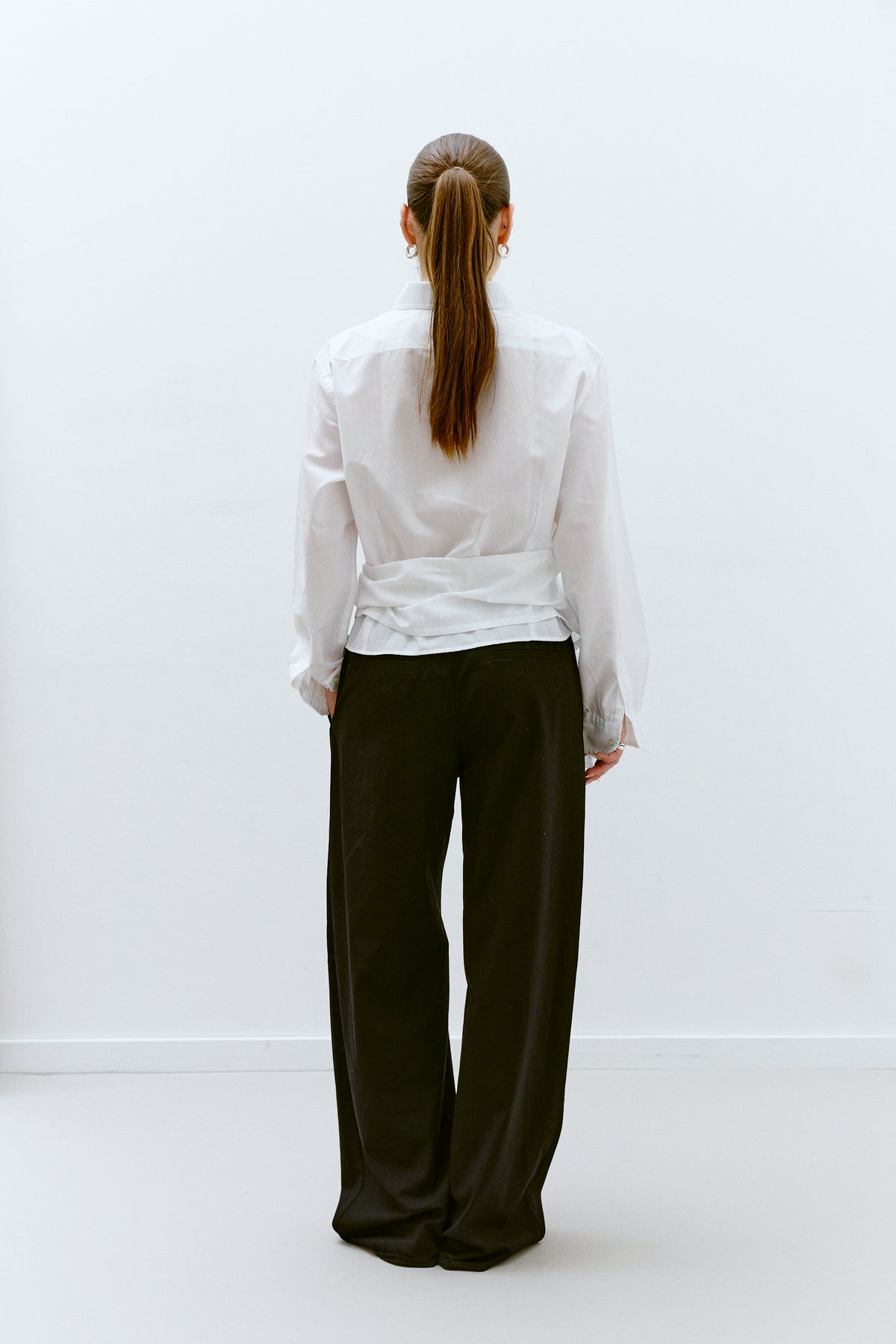 UPCYCLED PLEAT SHIRT - WHITE 1 (S/M) - ENSO Vintage
