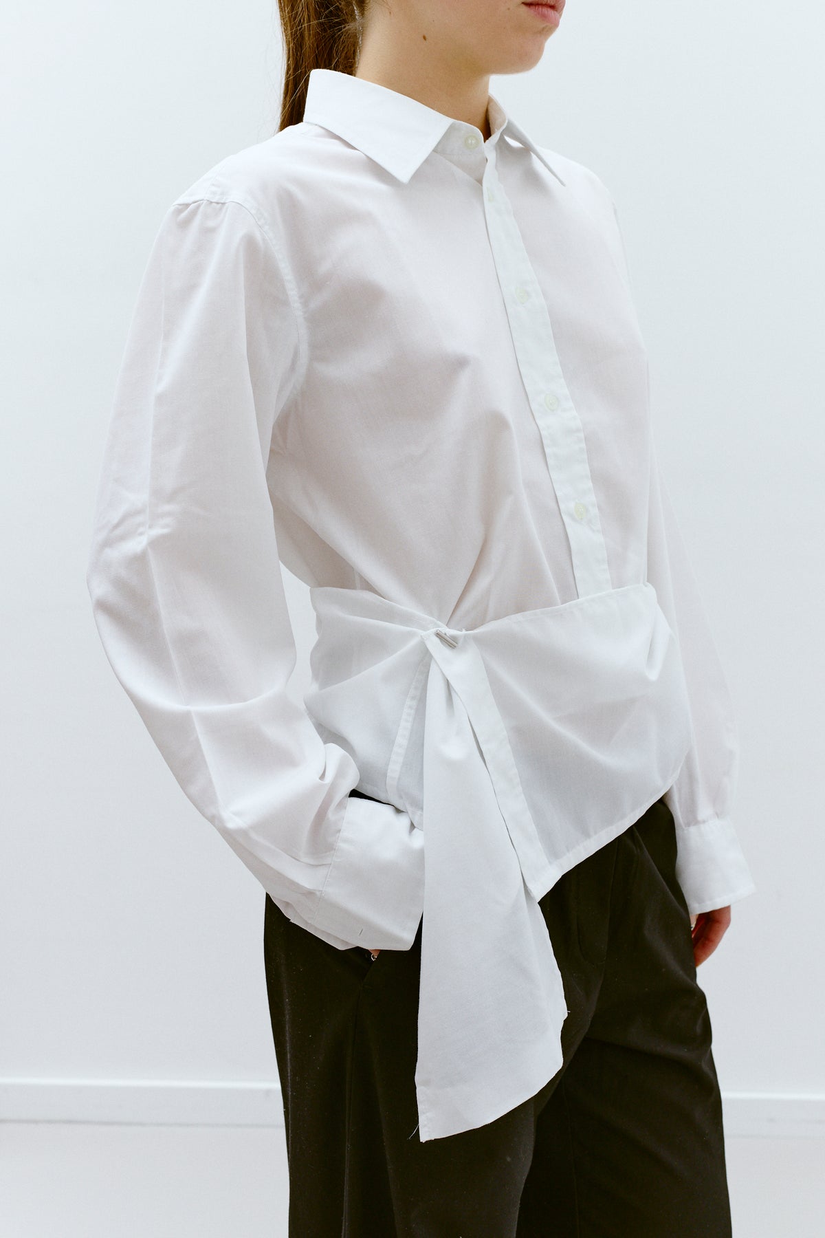 UPCYCLED PLEAT SHIRT - WHITE 1 (S/M) - ENSO Vintage