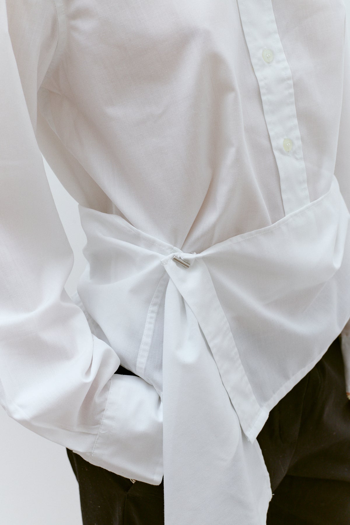 UPCYCLED PLEAT SHIRT - WHITE 1 (S/M) - ENSO Vintage