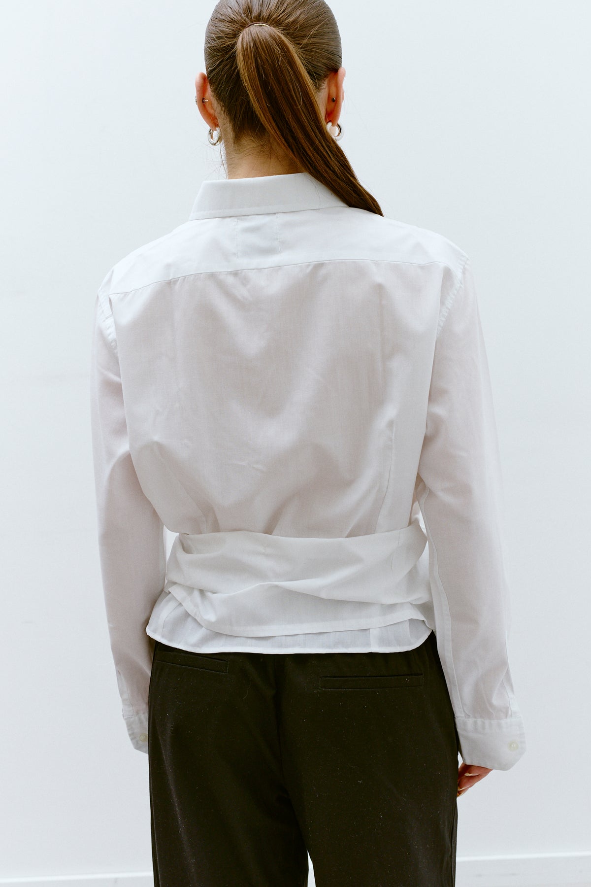 UPCYCLED PLEAT SHIRT - WHITE 1 (S/M) - ENSO Vintage