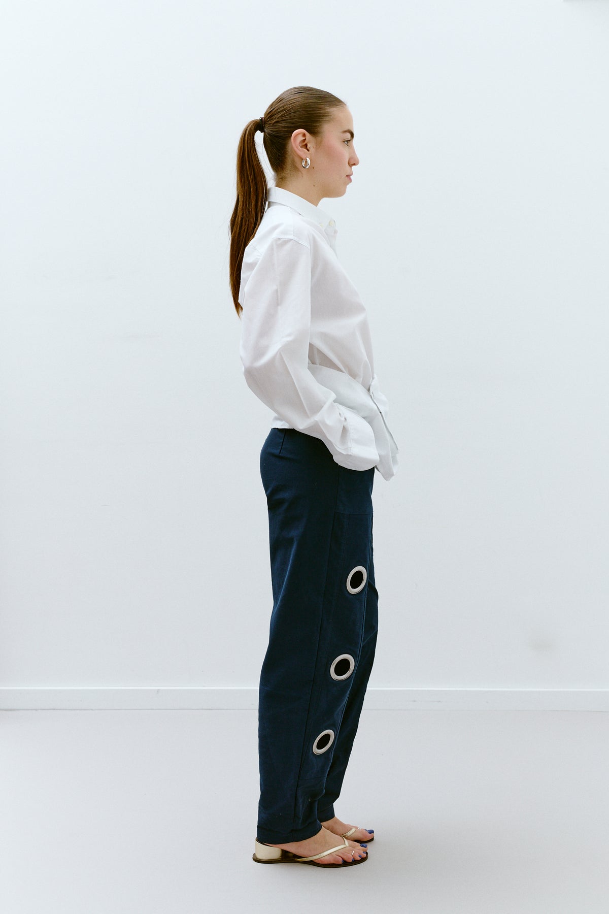UPCYCLED PLEAT SHIRT - WHITE 2 (S/M) - ENSO Vintage