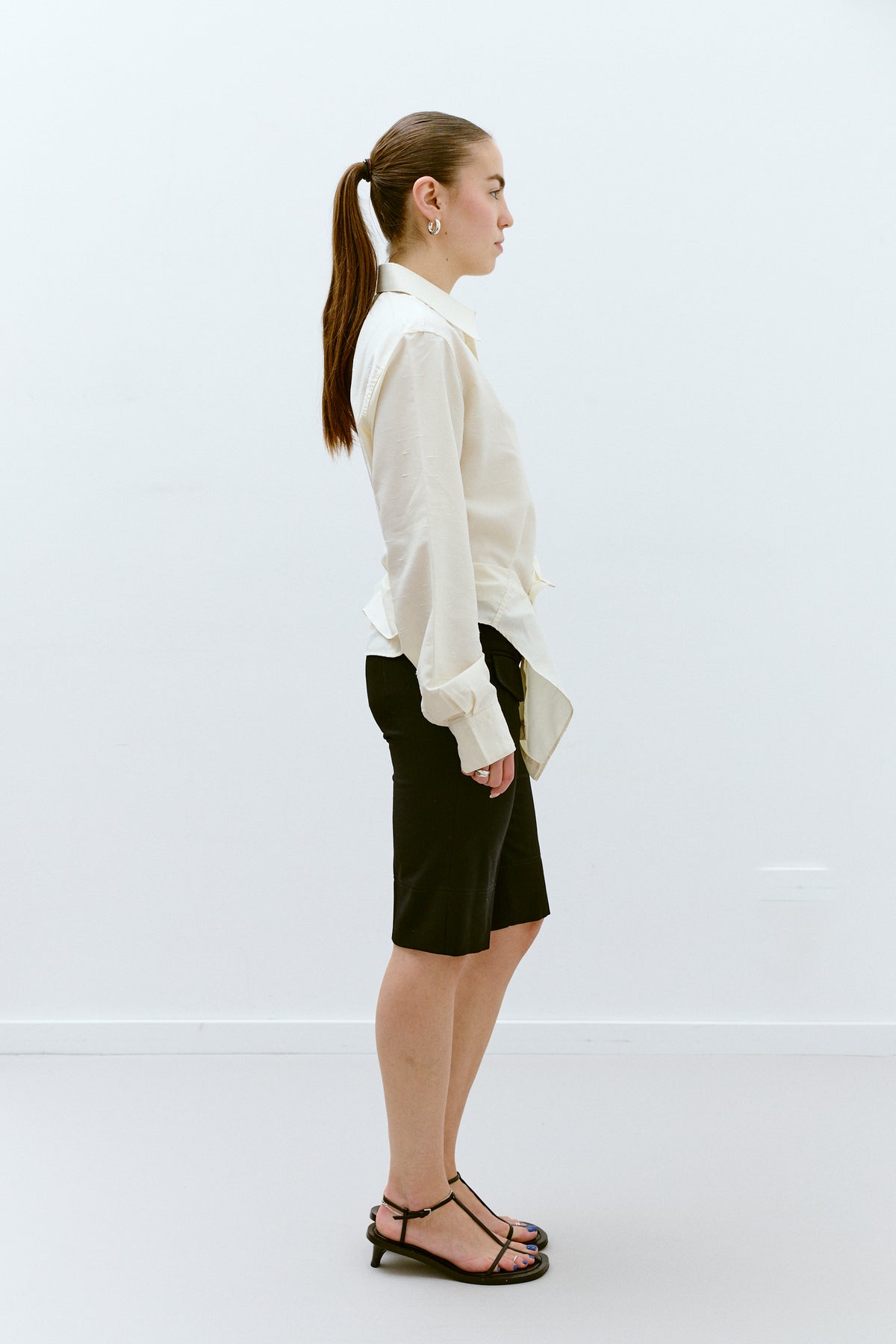 UPCYCLED PLEAT SHIRT - BUTTER YELLOW (S/M) - ENSO Vintage