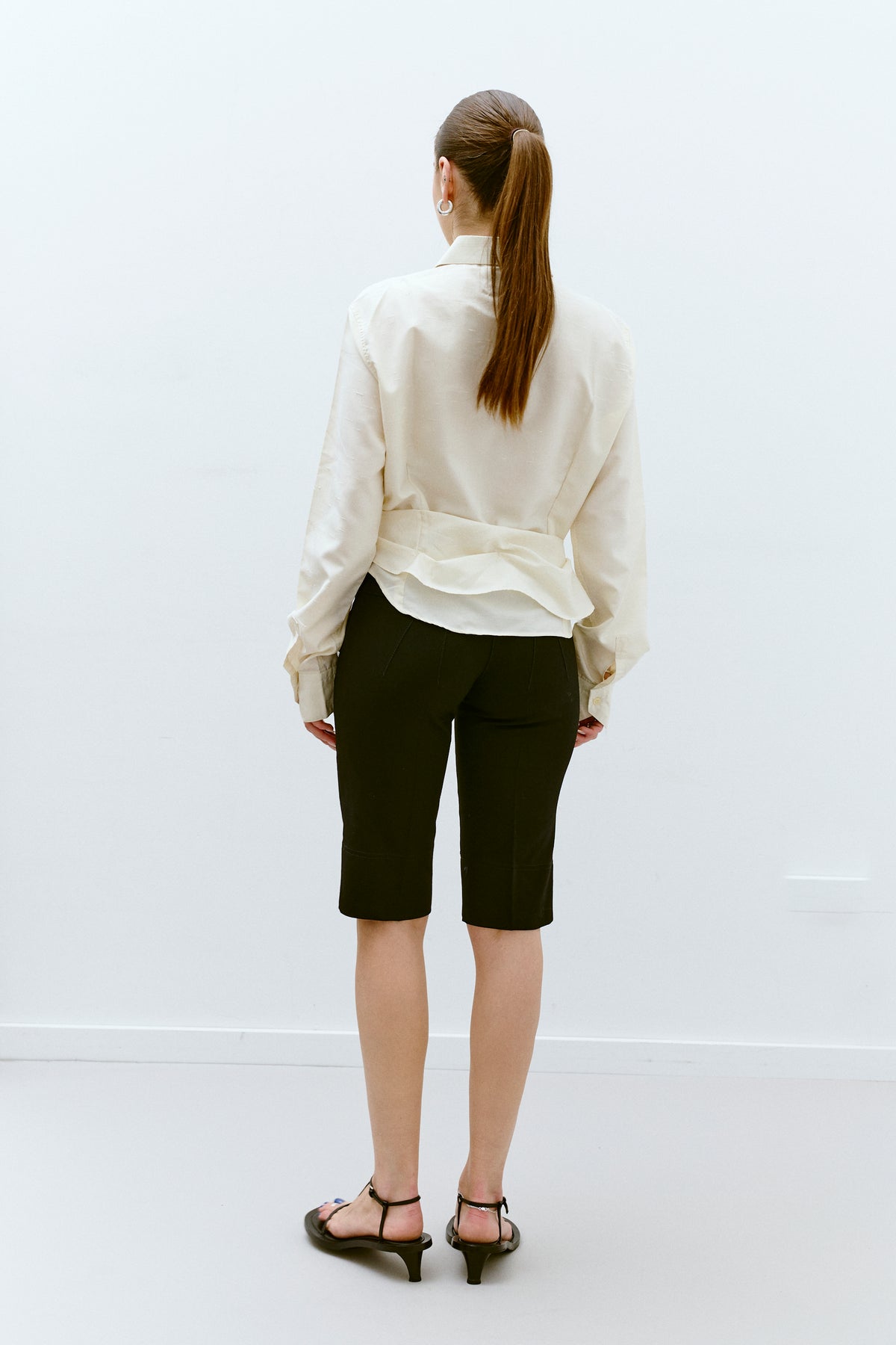 UPCYCLED PLEAT SHIRT - BUTTER YELLOW (S/M) - ENSO Vintage