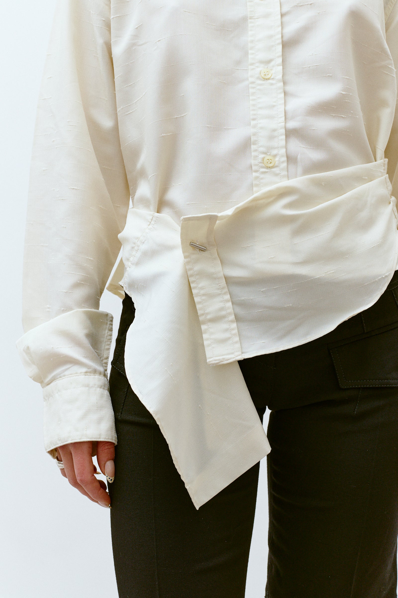 UPCYCLED PLEAT SHIRT - BUTTER YELLOW (S/M) - ENSO Vintage