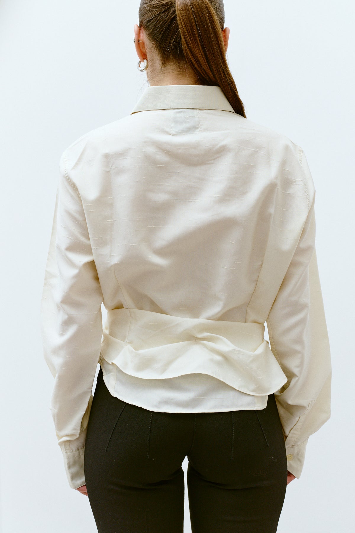 UPCYCLED PLEAT SHIRT - BUTTER YELLOW (S/M) - ENSO Vintage