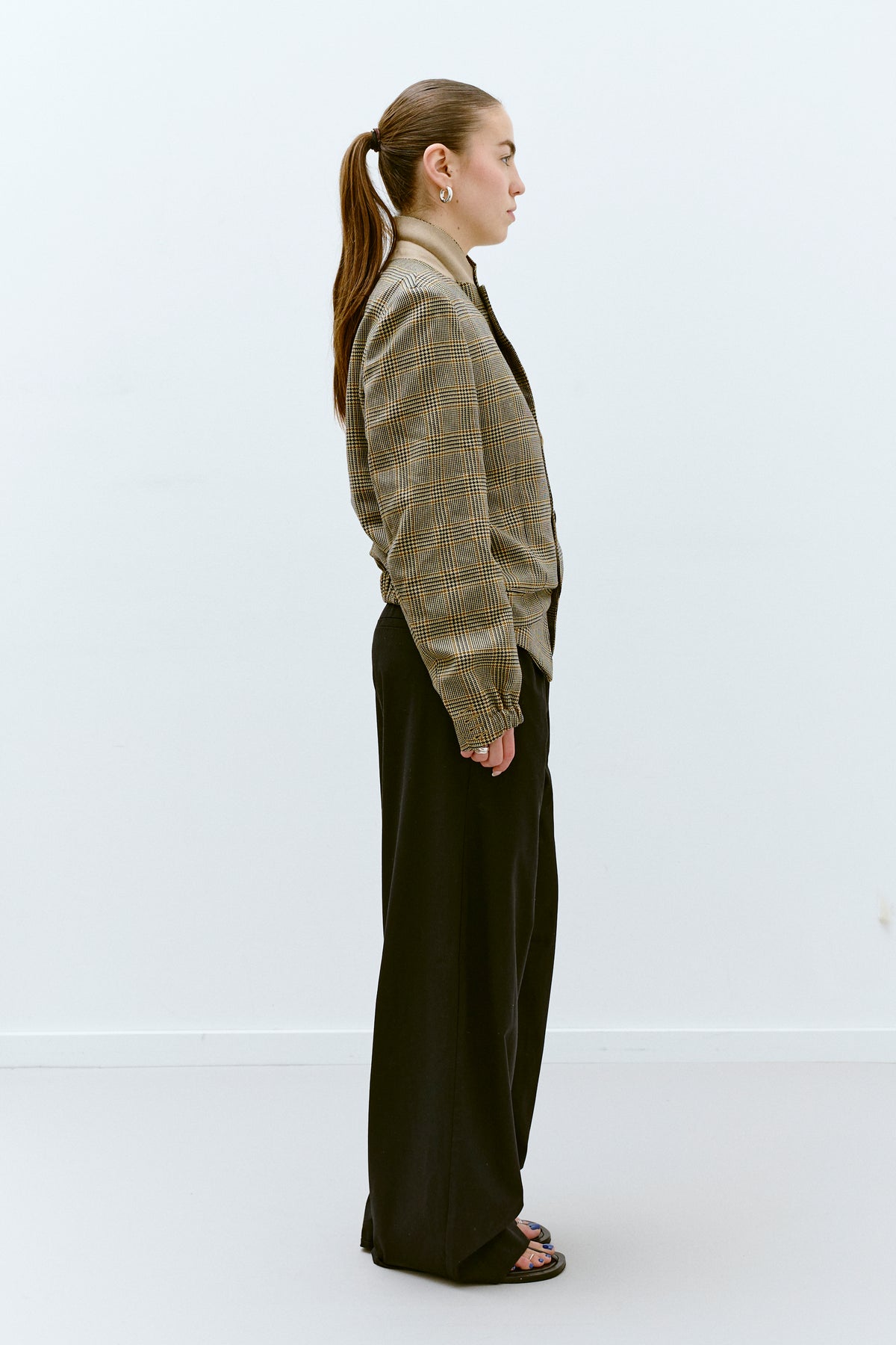 UPCYCLED BOMBER - CAMEL CHECKS (XS/S) - ENSO Vintage