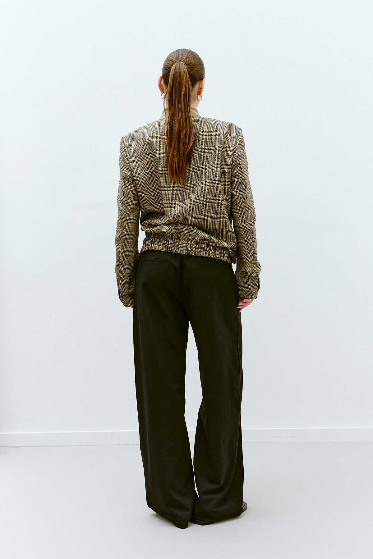 UPCYCLED BOMBER - CAMEL CHECKS (XS/S) - ENSO Vintage