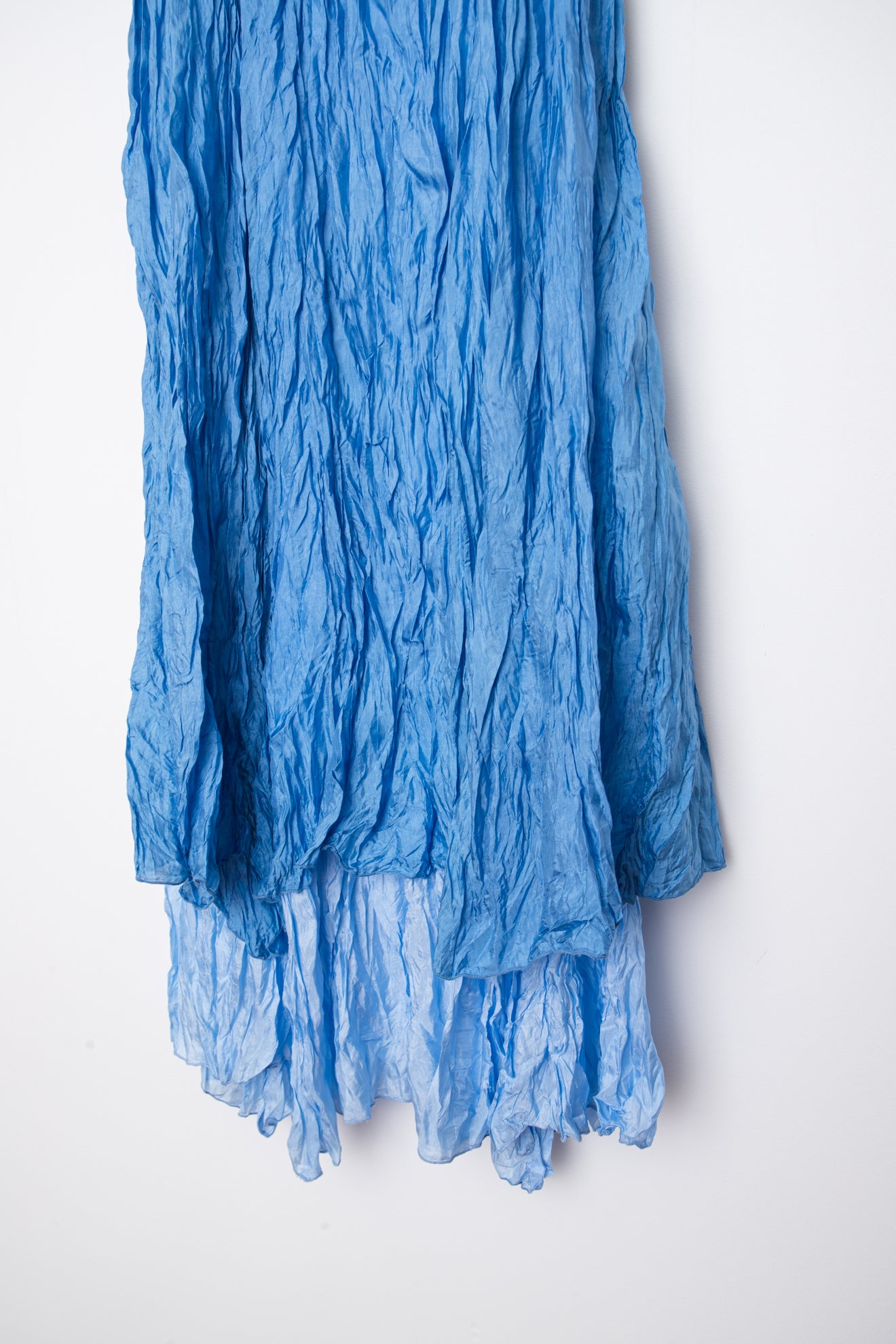 THE BLUE SILK CRINKLED DRESS (S/M)