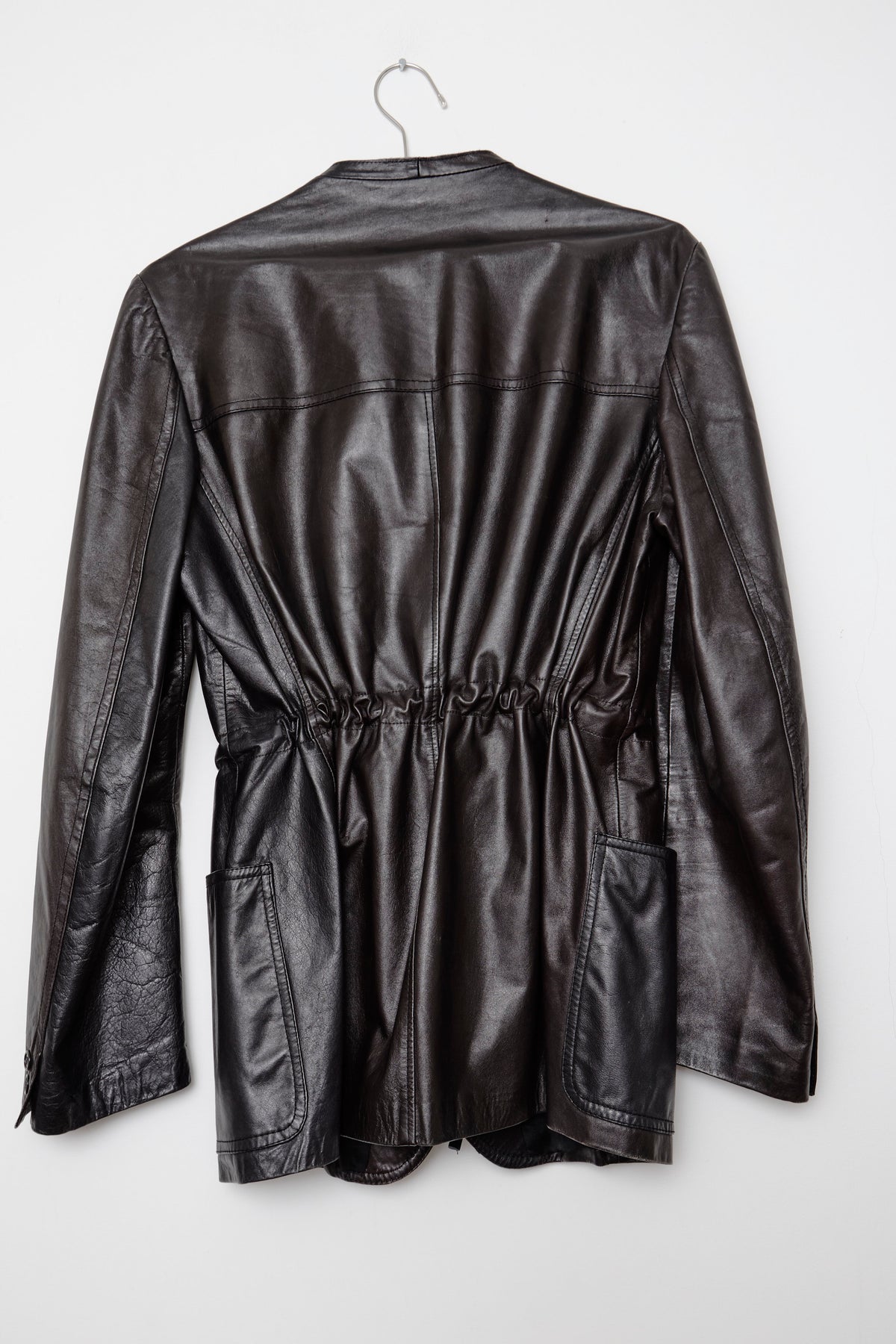 UPCYCLED SMOCK LEATHER BROWN/BLACK (S/M) - ENSO Vintage