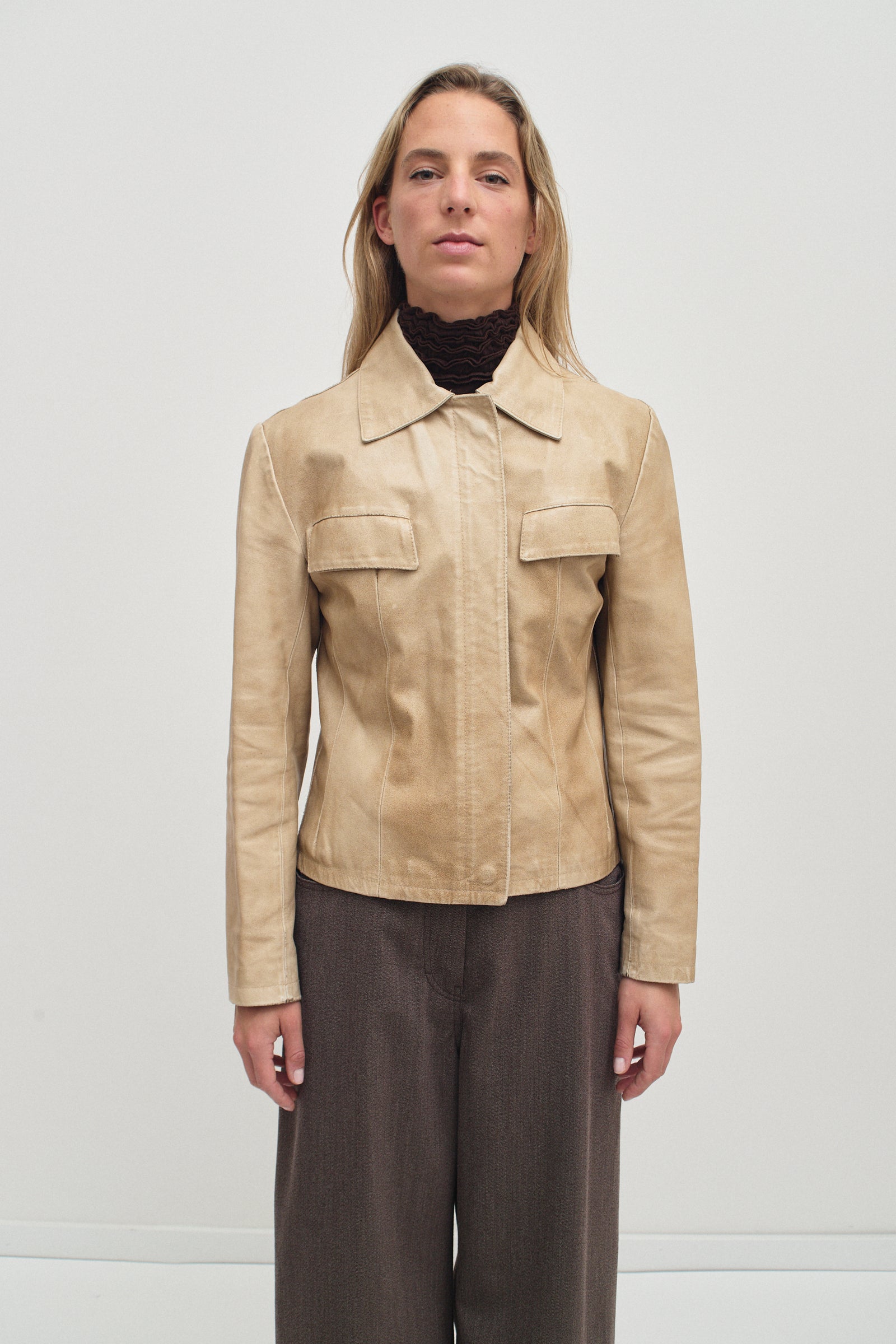 THE STRUCTURED LEATHER JACKET (S/M)
