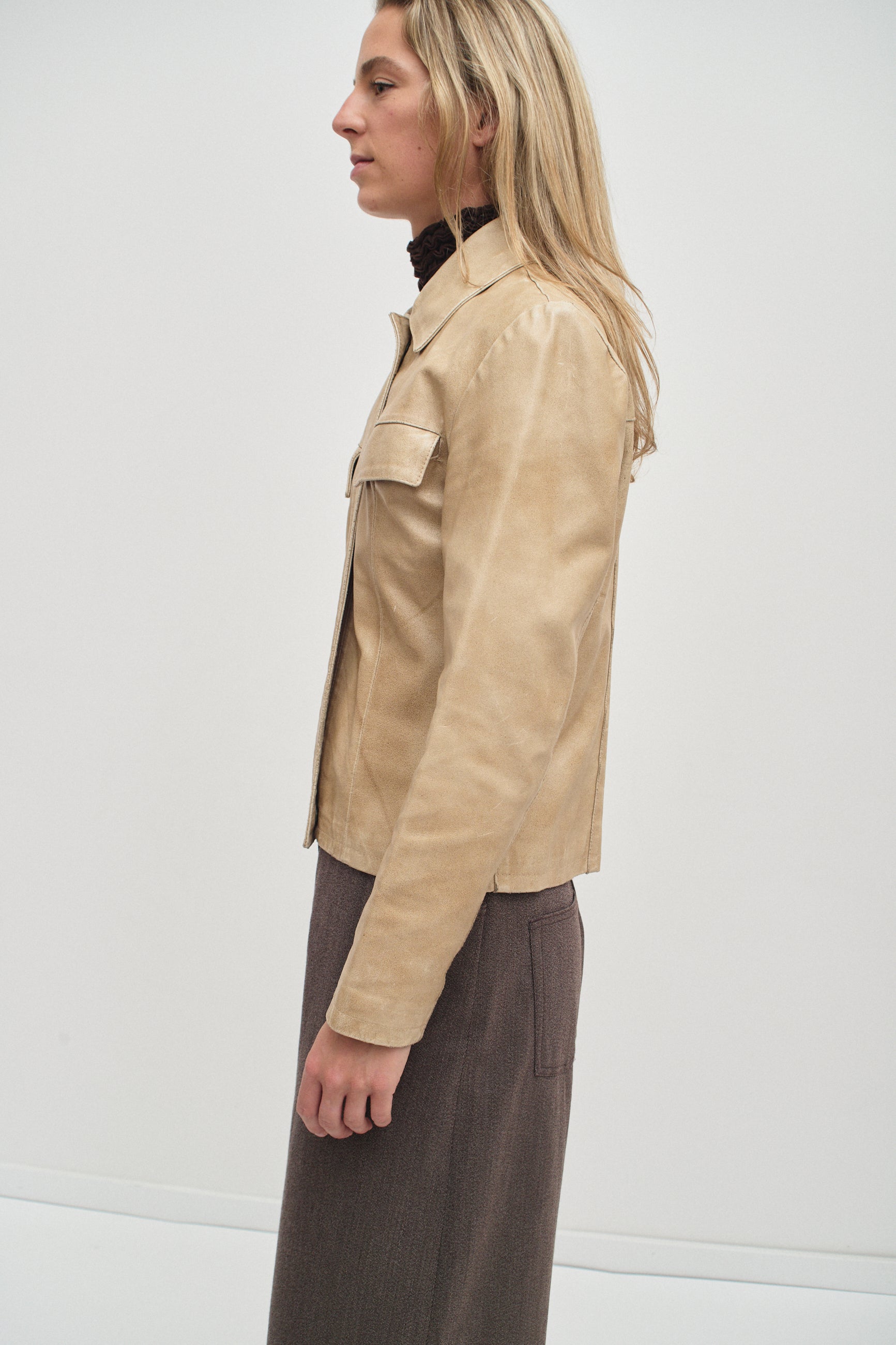 THE STRUCTURED LEATHER JACKET (S/M)
