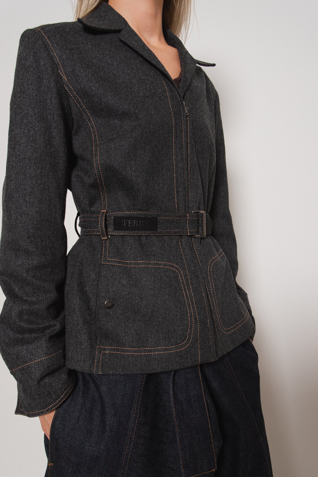 FERRE DENIM WOOL JACKET (XS/S)