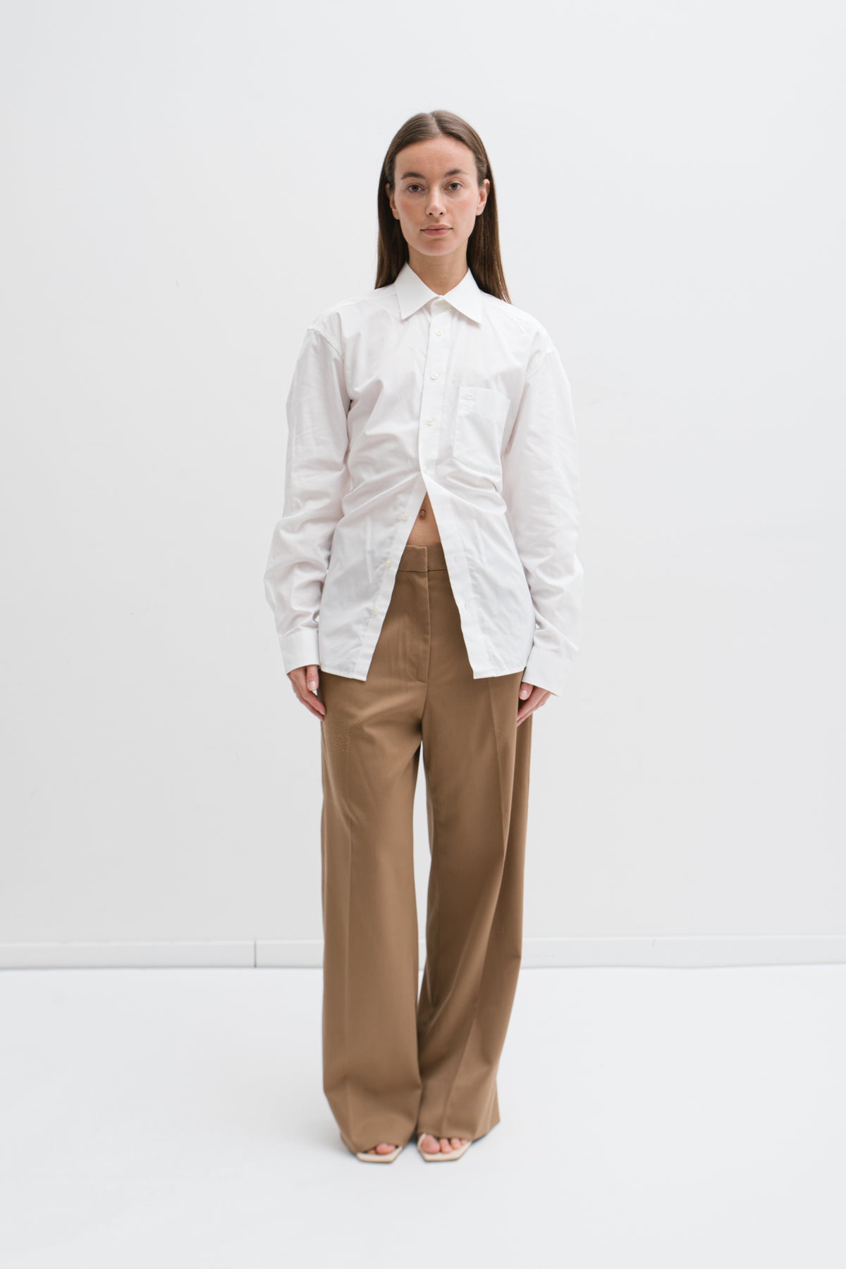 UPCYCLED OPEN BACK SHIRT WHITE (S/M)