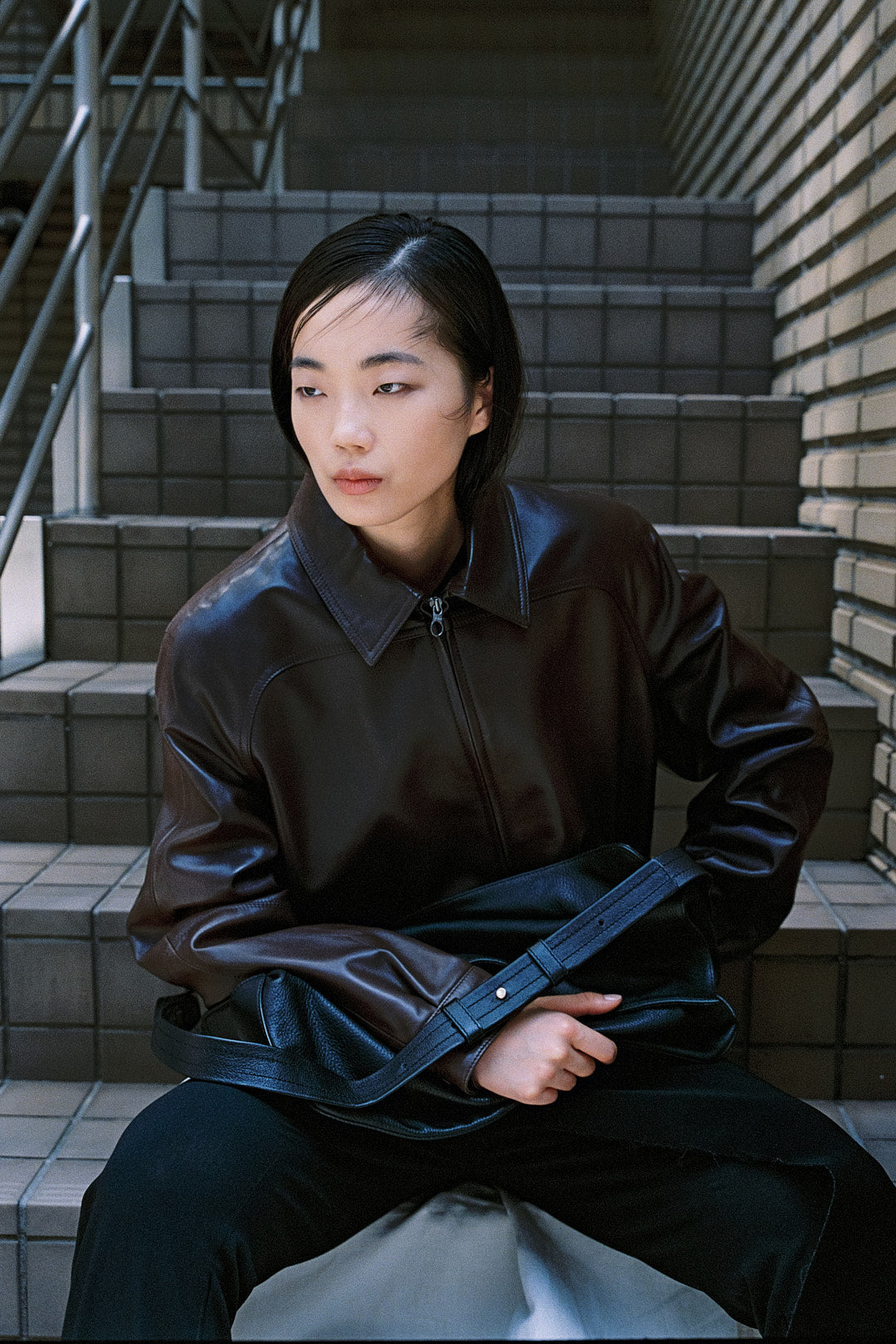 JAPAN flats _ THE BROWN LEATHER BOMBER (S/M) - ENSO Vintage