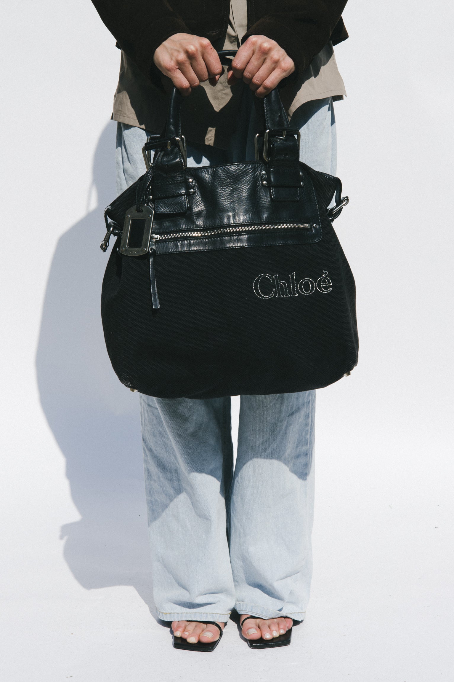 CHLOÉ CANVAS LEATHER BAG